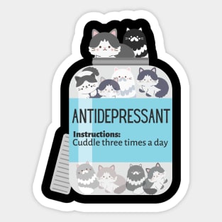 Antidepressant Cat Bottle Sticker